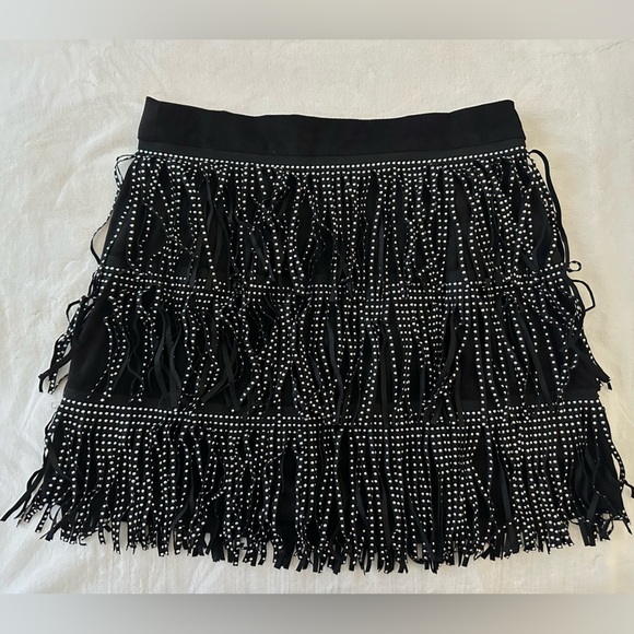 HONEY Studded Fringe Mini Skirt - Picture 1 of 7